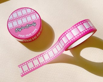 Pink Film washi tape | Retro video tape film washi tape bullet journal, 6 ring binder, kpop journal, anime journal, decorative tape