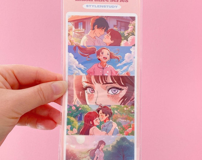 Anime photo sticker sheet | scrapbook series, junk journal, bujo, kawaii stationery, planner stickers, kpop anime manwha inspired stickers