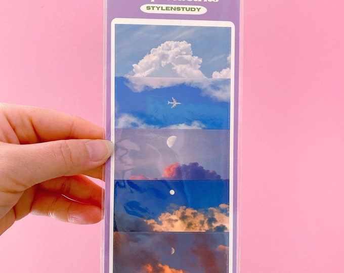 Aesthetic Cloudy skies sticker sheet | scrapbook series, junk journal, bujo, kawaii stationery, planner stickers, photo stickers