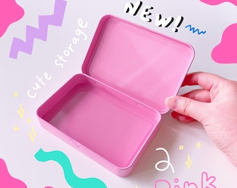 Pink Tin Case storage for stickers, DIY altoid wallet, stationery organizer, jewelry organizer, toploader, polaroids, photocards, trinket
