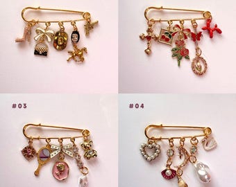 Brooch Charm pin Bag Charm | cute dangling purse charms, handmade accessories