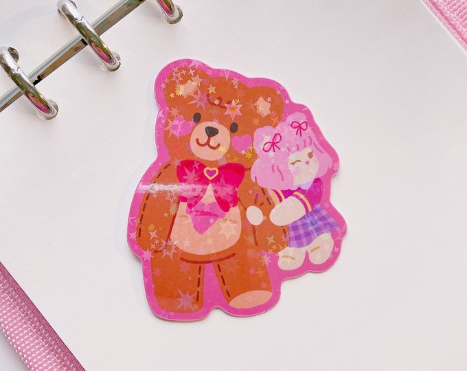Bear with Me Holographic vinyl sticker 2.5 in