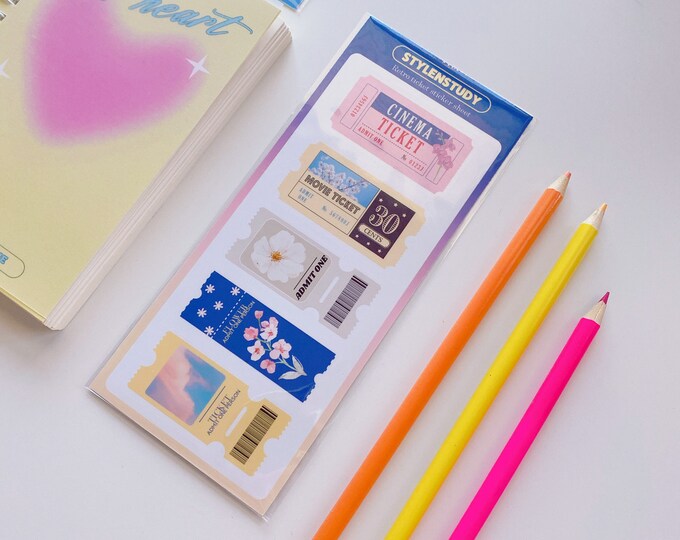Aesthetic Retro Ticket Sticker sheet