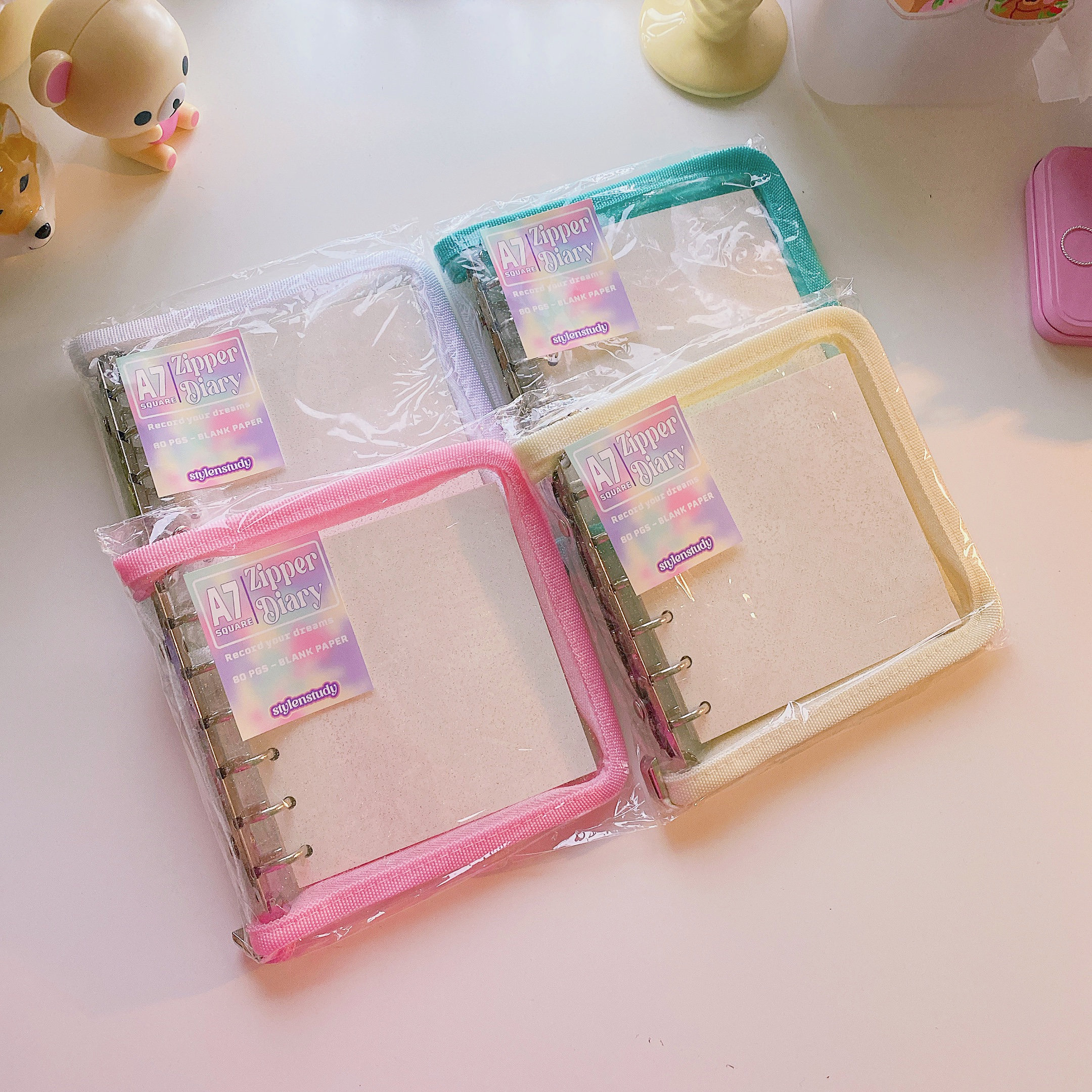 new-a7-square-zipper-binder-diary-journal-kawaii-cute-kpop-anime