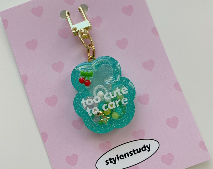 Too cute to care heart shaker