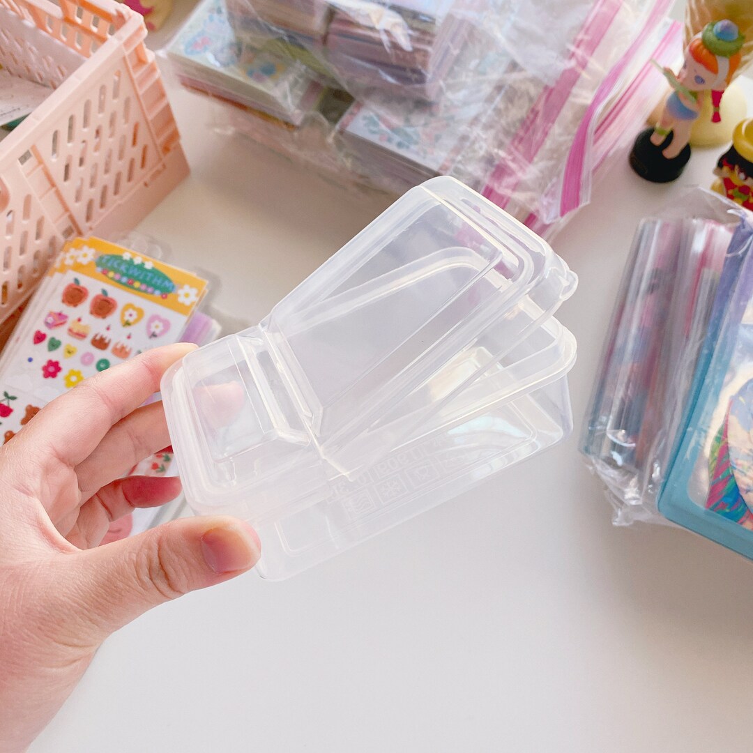 thumbnail image 2 of 1pc Transparent Storage Box Kpop Photocard Box Idol Cards Storage Containers Kpop Album Plastic Stickers Card Organizer Case I.241262981 2 of 14