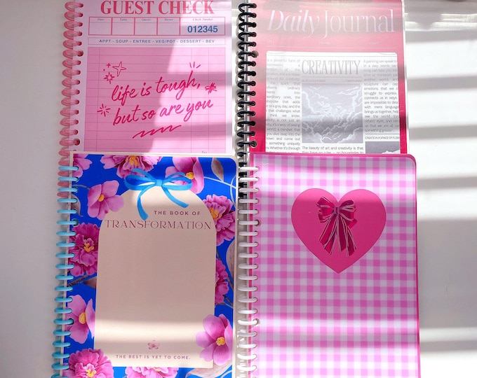 Smart ring notebooks, openable rings, graph paper journal binder, cute aesthetic notebook cover