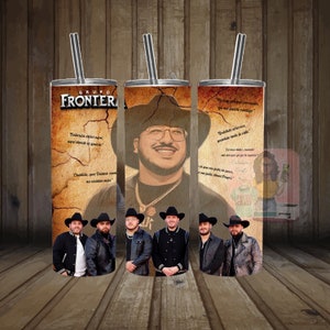 Grupo Frontera 20oz Tumbler Wrap PNG
