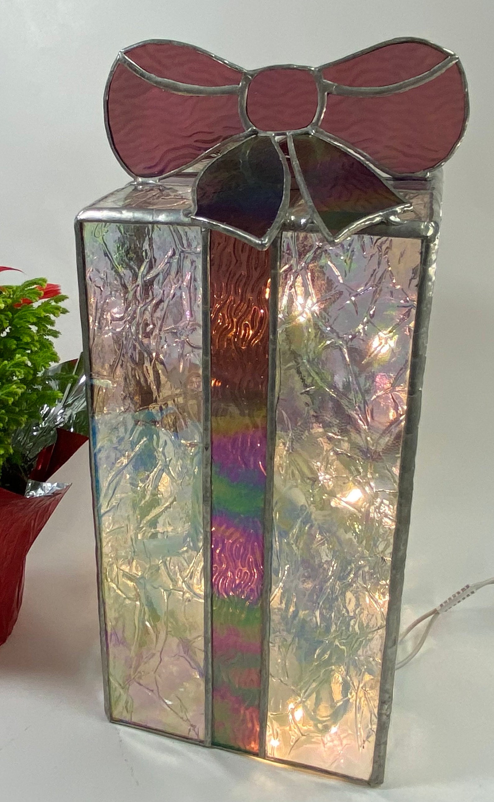 Gift Box Present Glass Package Glass Box Stained Glass Etsy