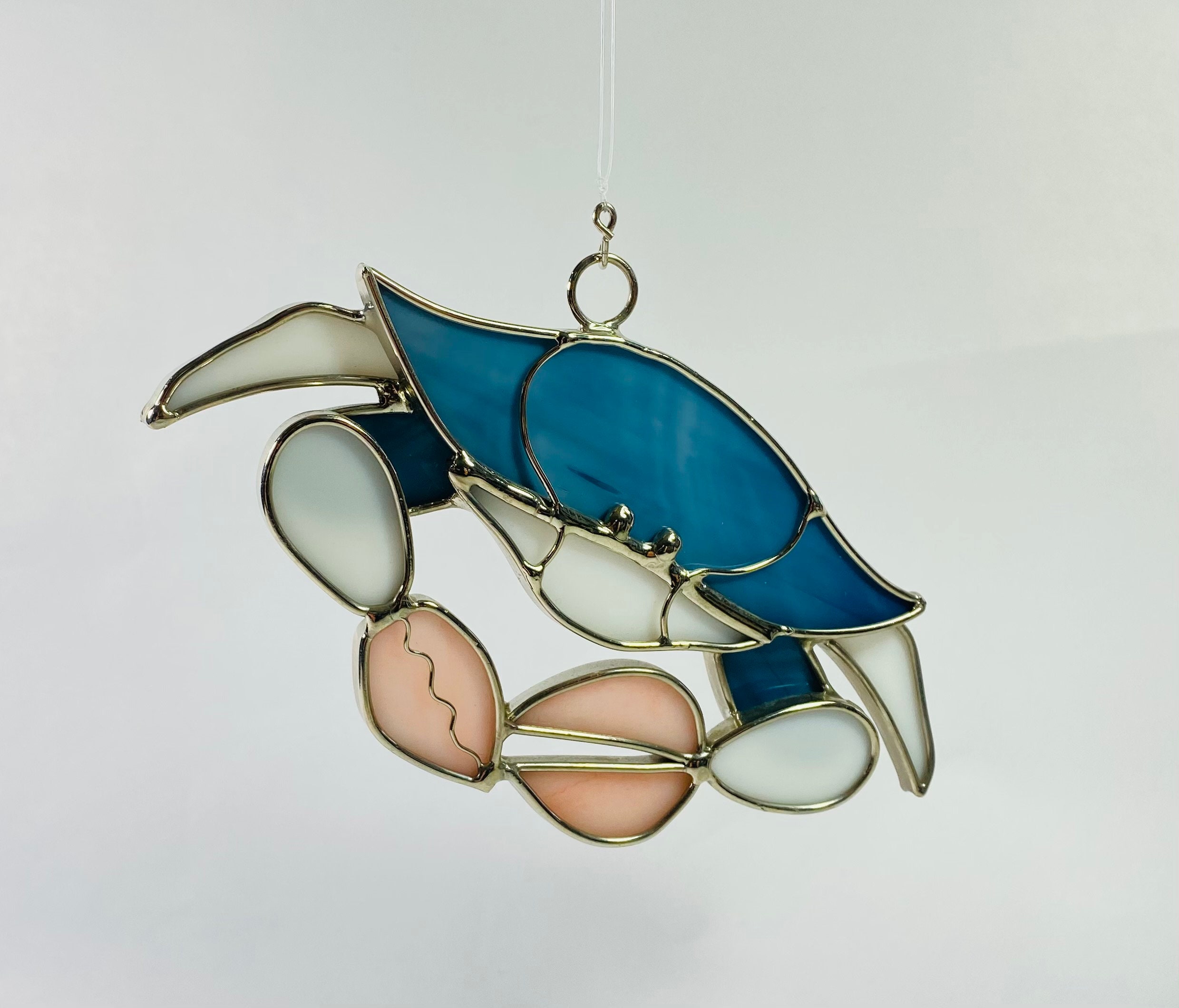 Crab Stained Glass Suncatcher Art Sculpture Window Ornament Etsy