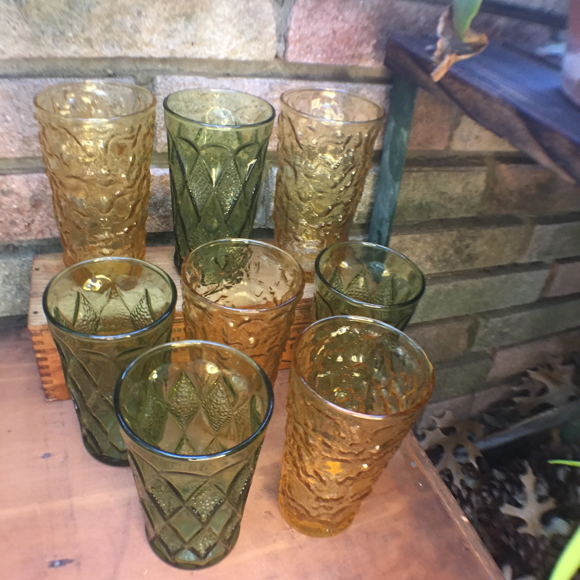Unmatched Antique Drinking Glasses, Set of 8