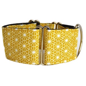 Dog Collar | Martingale Collar | Yellow Flower Collar Greyhound, Whippet, Bozoi, Saluki, Sighthound Collar