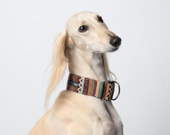 Martingale Dog Collar, Ethnic Martingale, Ethnic Dog Collar, Greyhound collar, Whippet collar