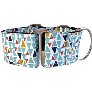 Dog Collar Geo |  Martingale Collar | Handmade Collar for Sighthounds, Whippet, Saluki , Greyhound Collar