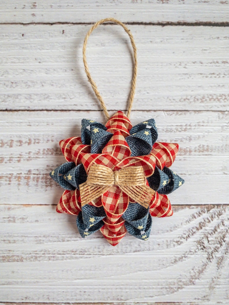 Made To Order Americana Christmas Ornaments, Patriotic Ornaments, USA Ornament, 4th of July Ornaments, Farmhouse Ornaments image 1