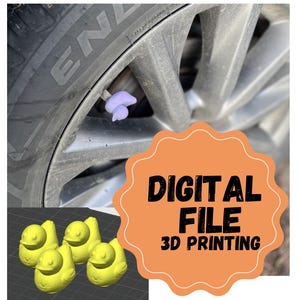 DIGITAAL BESTAND Ventiel Rubber Duck Banddop Nieuwigheid STL-bestand 3D-afdruk
