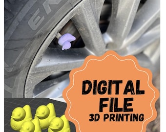 DIGITIAL FILE Valve Rubber Duck Tire Cap Novelty STL File 3D Print