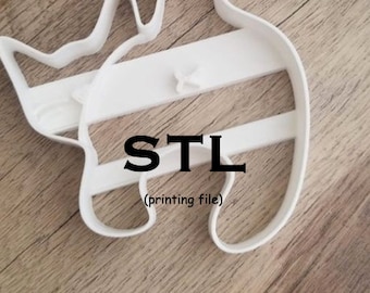 DIGITIAL FILE Cat Butt Cookie Cutter 3D Printed - Bad Kitty Custom Design