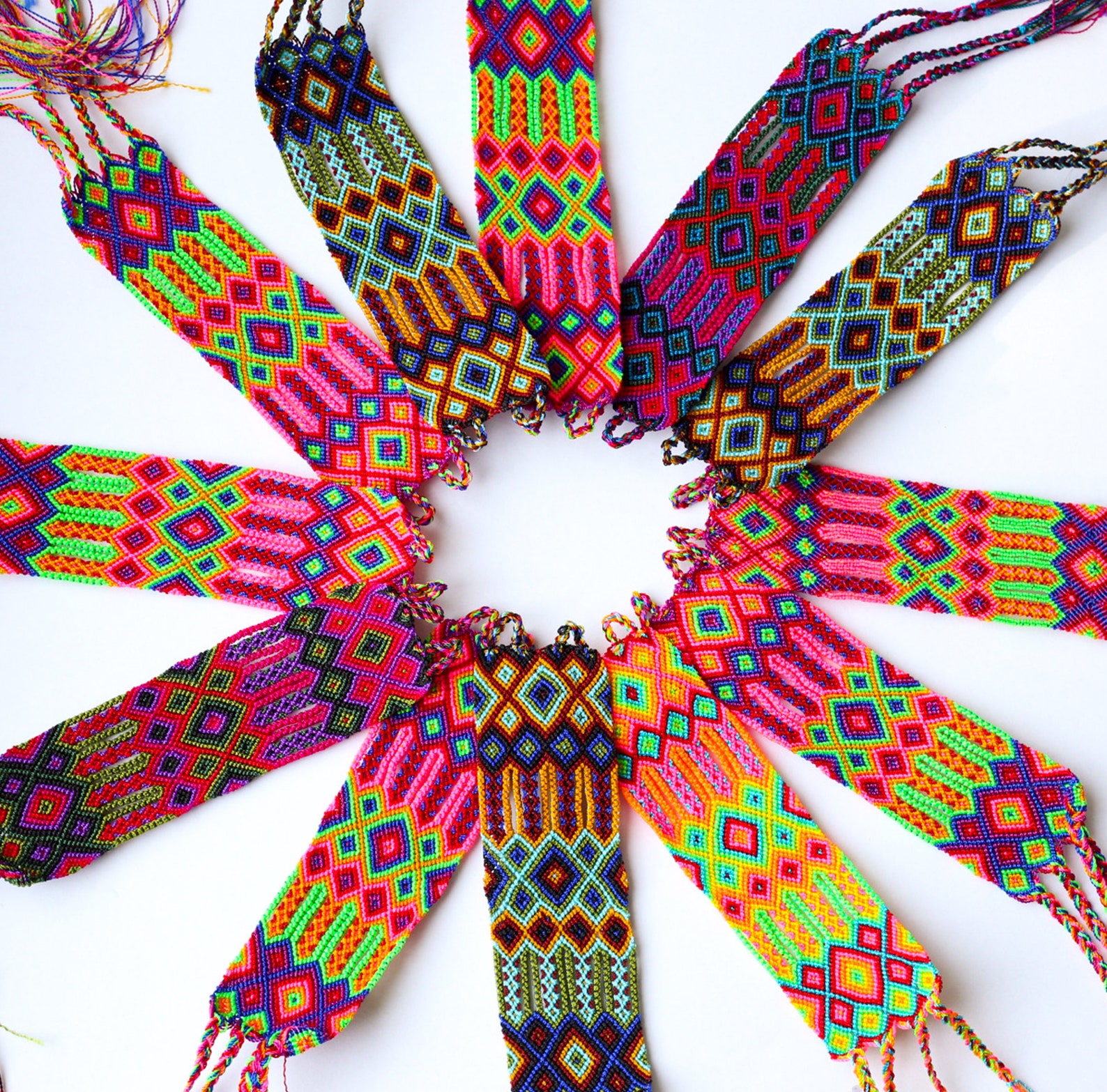 Mexican Woven Bracelet Stylish and Colorful Handmade Textile Etsy