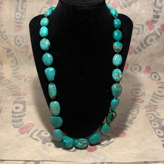 Antique Turquoise Tibetan bead necklace