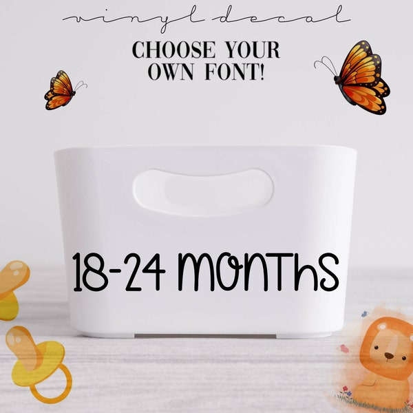 18-24 Months Vinyl Decal - 18-24 Months Label - Nursery Decals - Nursery Organization Decals - Nursery Organization Label - Milestone Labels