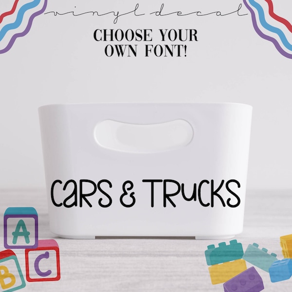 Cars & Trucks Vinyl Decal - Toy Label - Playroom Decals - Playroom Organization Decals - Game Room Organization Labels - Child’s Room Labels