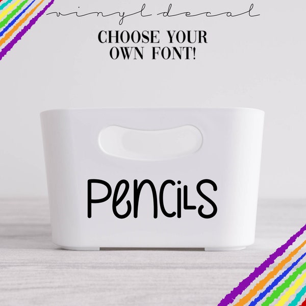 Pencils Vinyl Decal -  Classroom Labels - Classroom Decals - Back To School Decals - School Organization Labels - Playroom Labels - Crafting