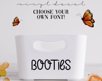 Booties Vinyl Decal - Booties Label - Nursery Decals - Nursery Organization Decals - Nursery Organization Labels - Étiquettes de chambre d’enfant