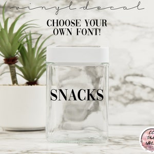 Snacks Vinyl Decal - Pantry Organization Decals - Snacks Label - Kitchen Stickers - Kitchen Decals - Organization Labels - Canister Decals
