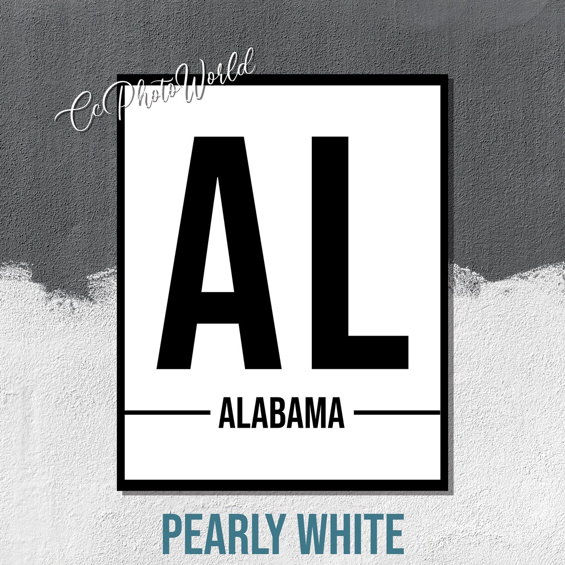 Alabama State Abbreviation Art Print Alabama Wall Decor US Etsy