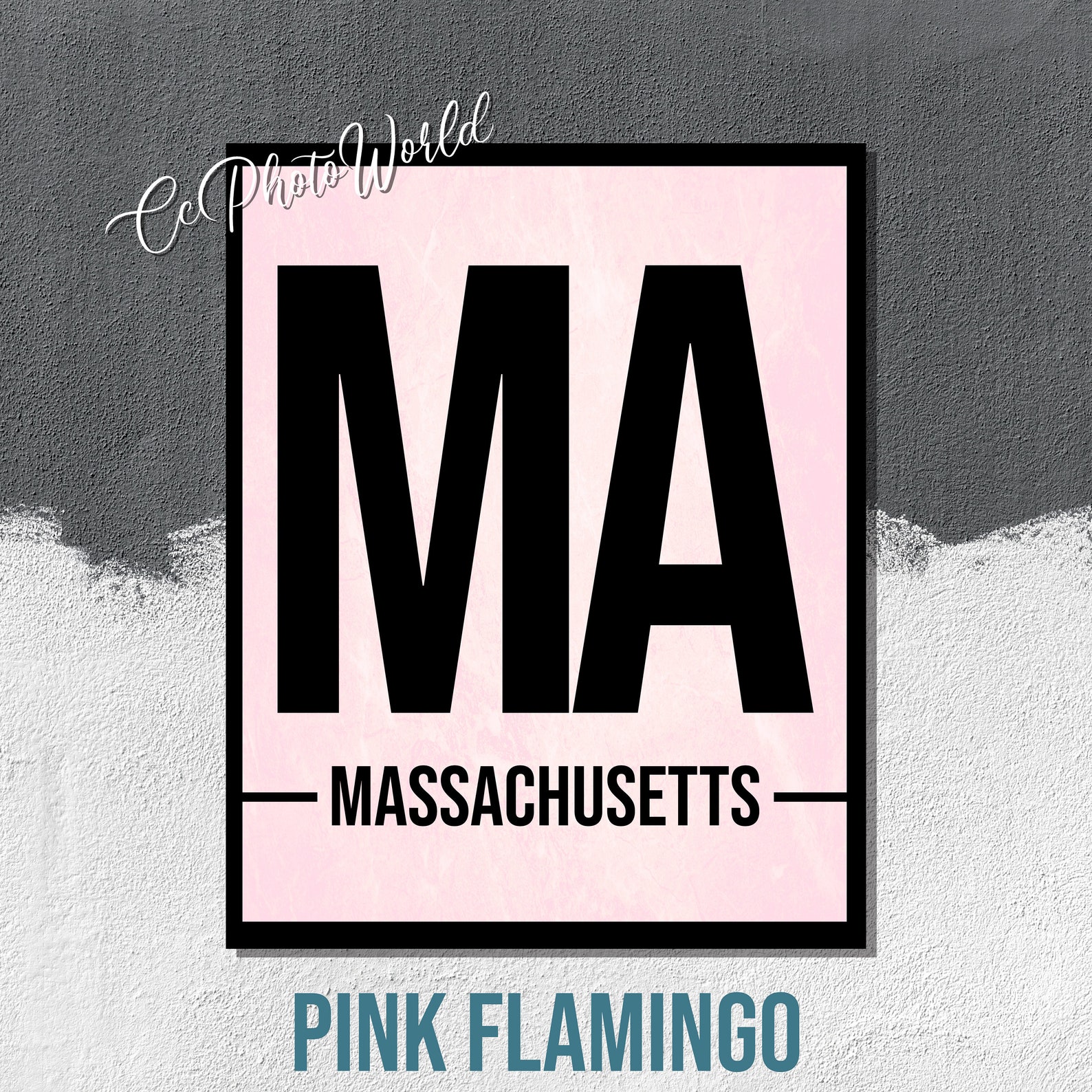 Massachusetts State Abbreviation Art Print Massachusetts Etsy