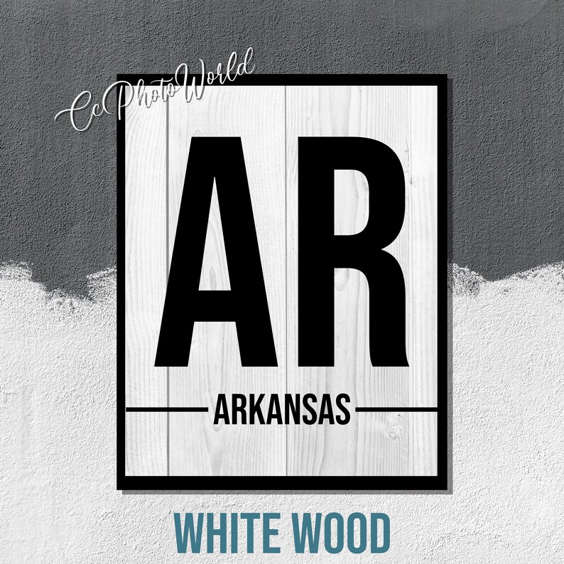 Arkansas State Abbreviation Art Print Arkansas Wall Decor Etsy