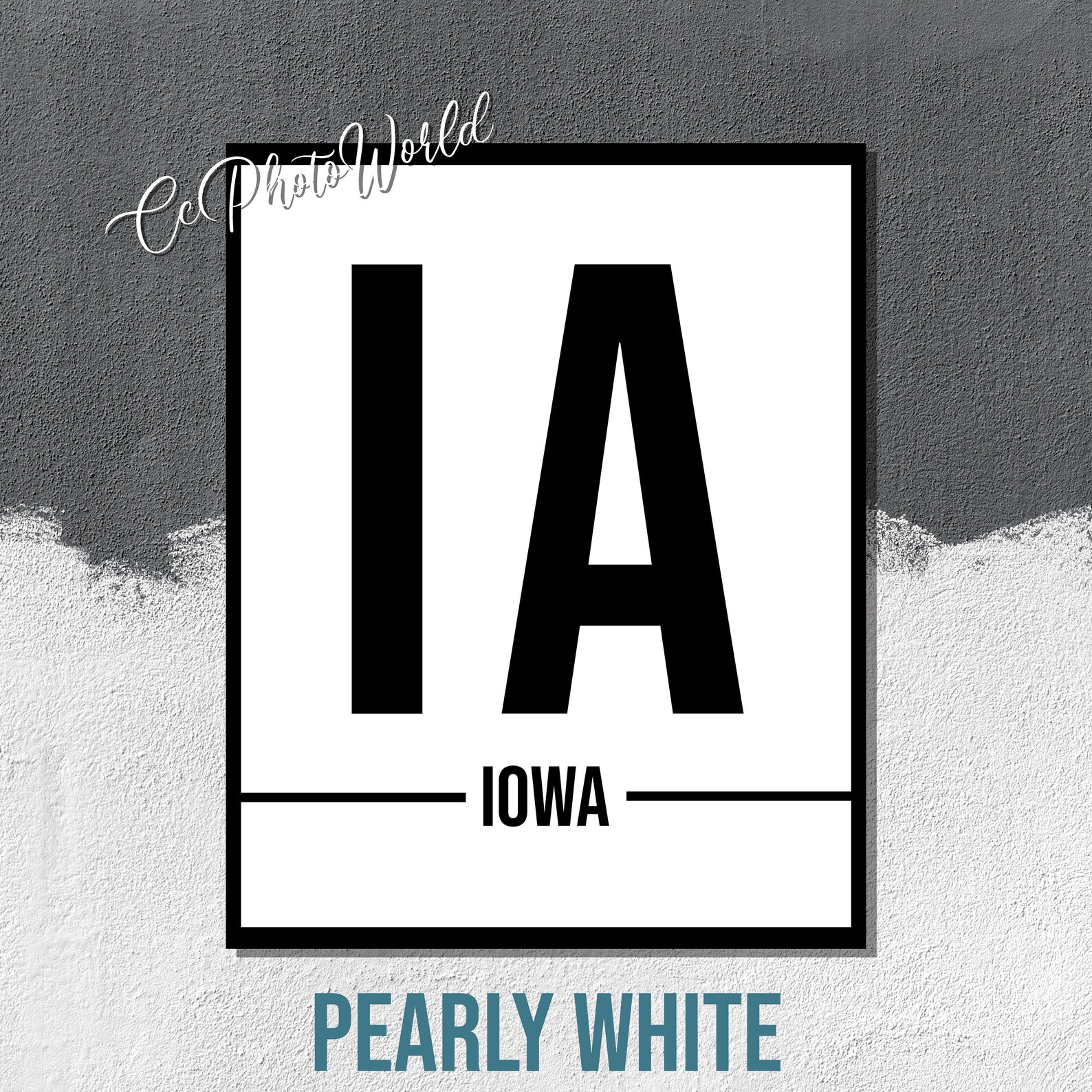 Iowa State Abbreviation Art Print Iowa Wall Art US Wall Etsy UK
