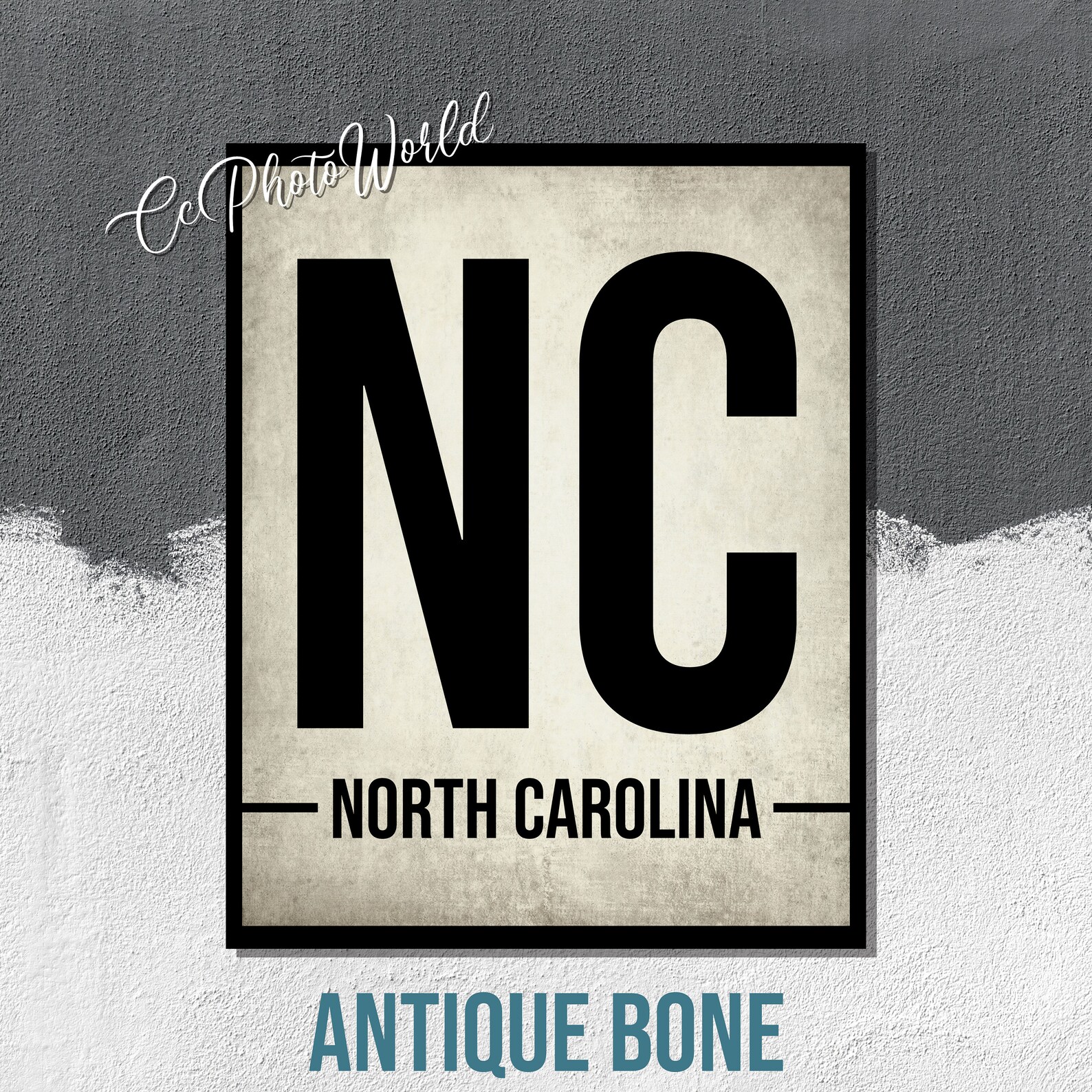 North Carolina State Abbreviation Art Print North Carolina Etsy