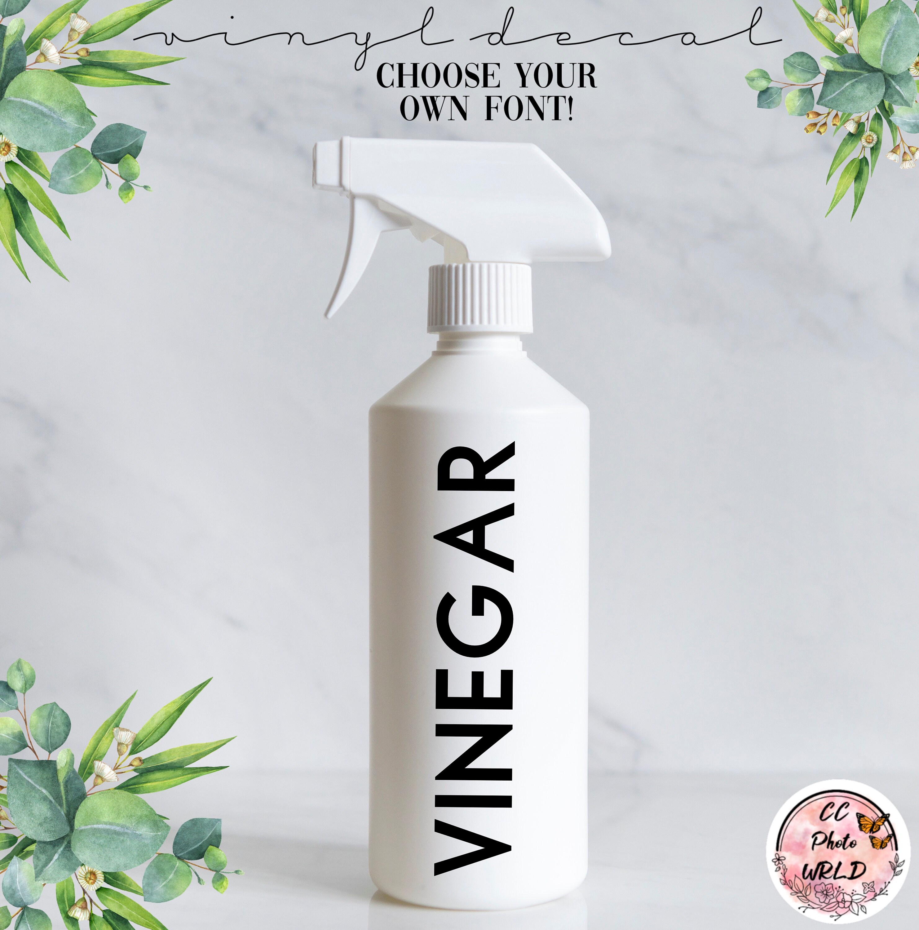 Vinegar Vinyl Decal Cleaning Bottle Decals Cleaning Etsy UK