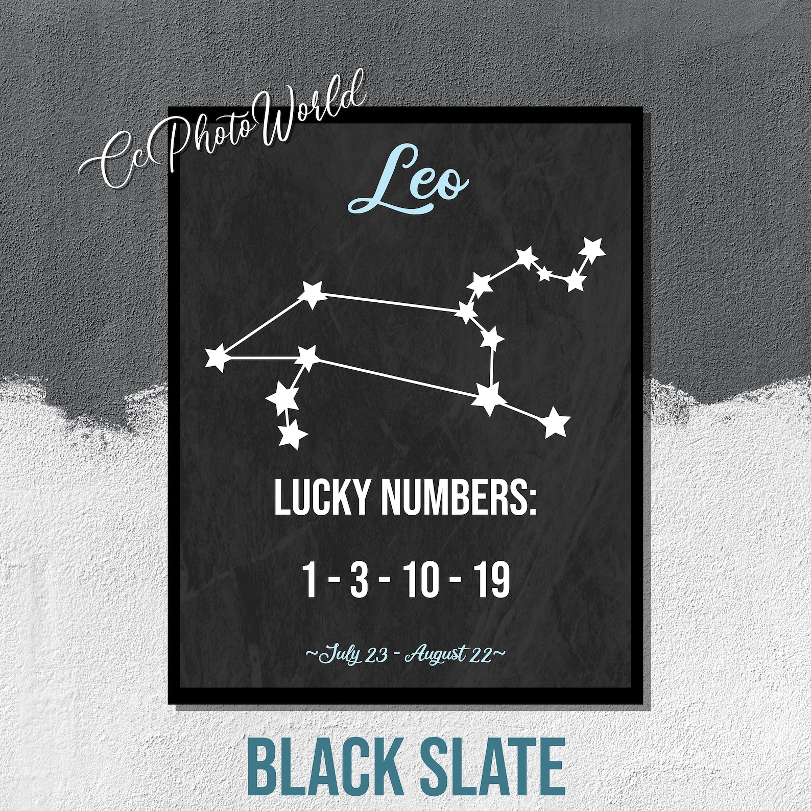 Leo Lucky Numbers Horoscope Wall Art Leo Zodiac Art Poster Etsy