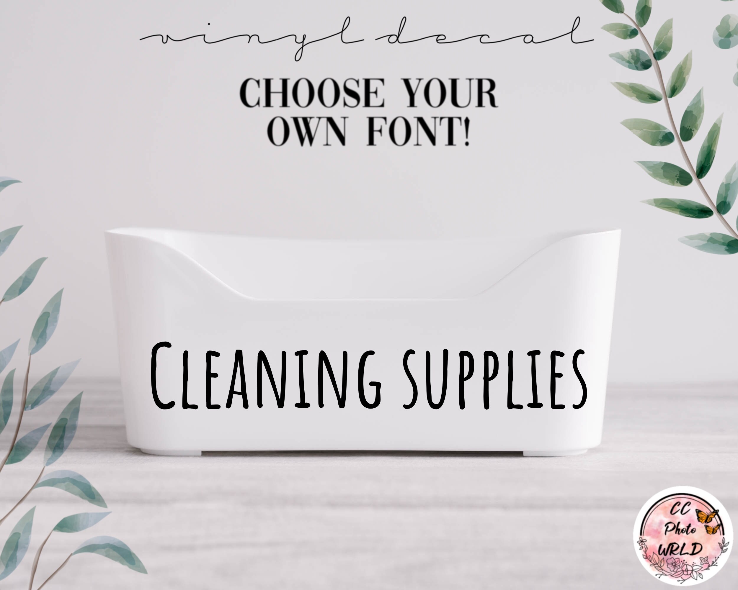 Cleaning Supplies Vinyl Decal Clean Label Bathroom Decals Etsy