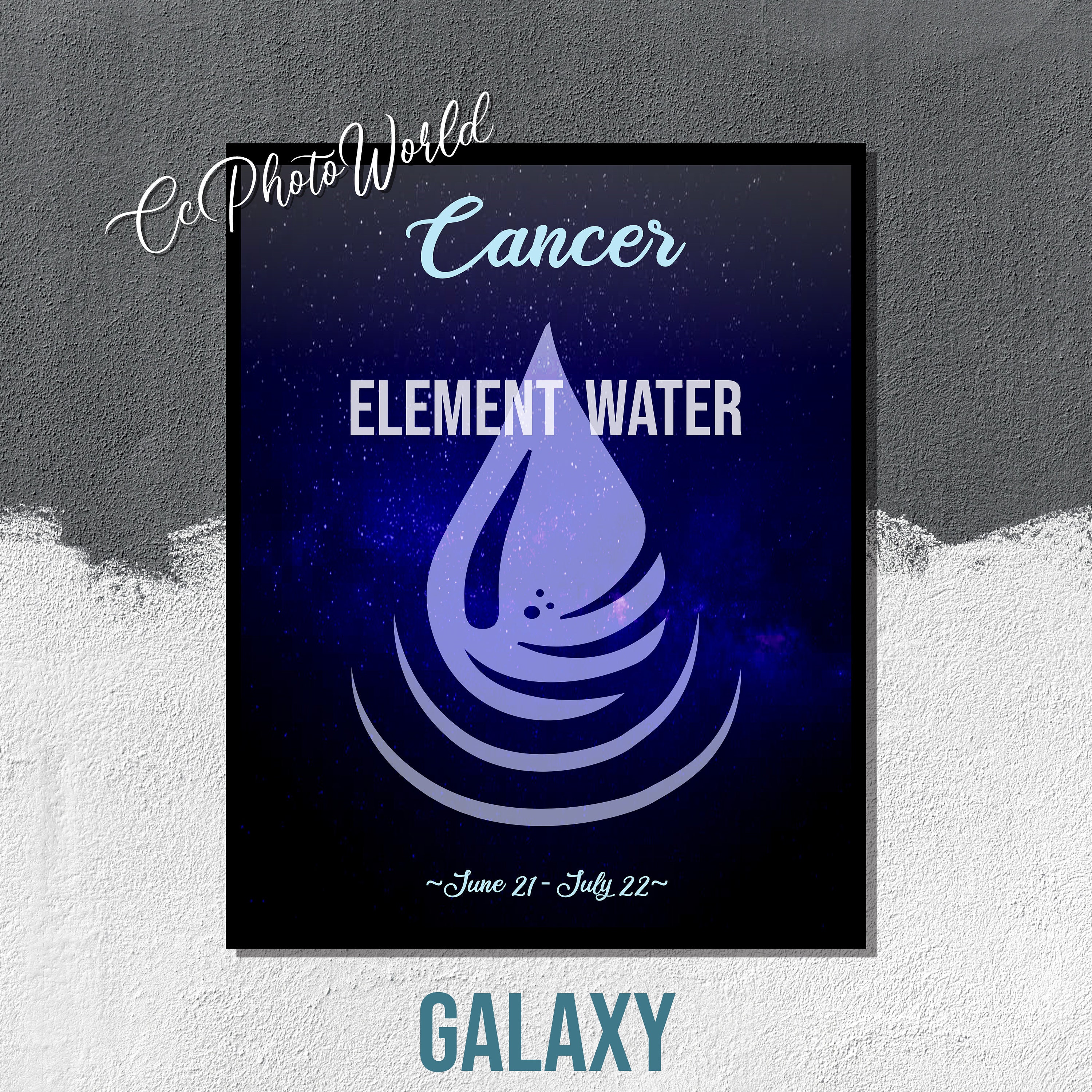 Cancer Element Horoscope Wall Art Zodiac Poster Gift For Etsy