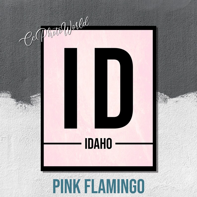 Idaho State Abbreviation Art Print Idaho Wall Art US Wall Etsy