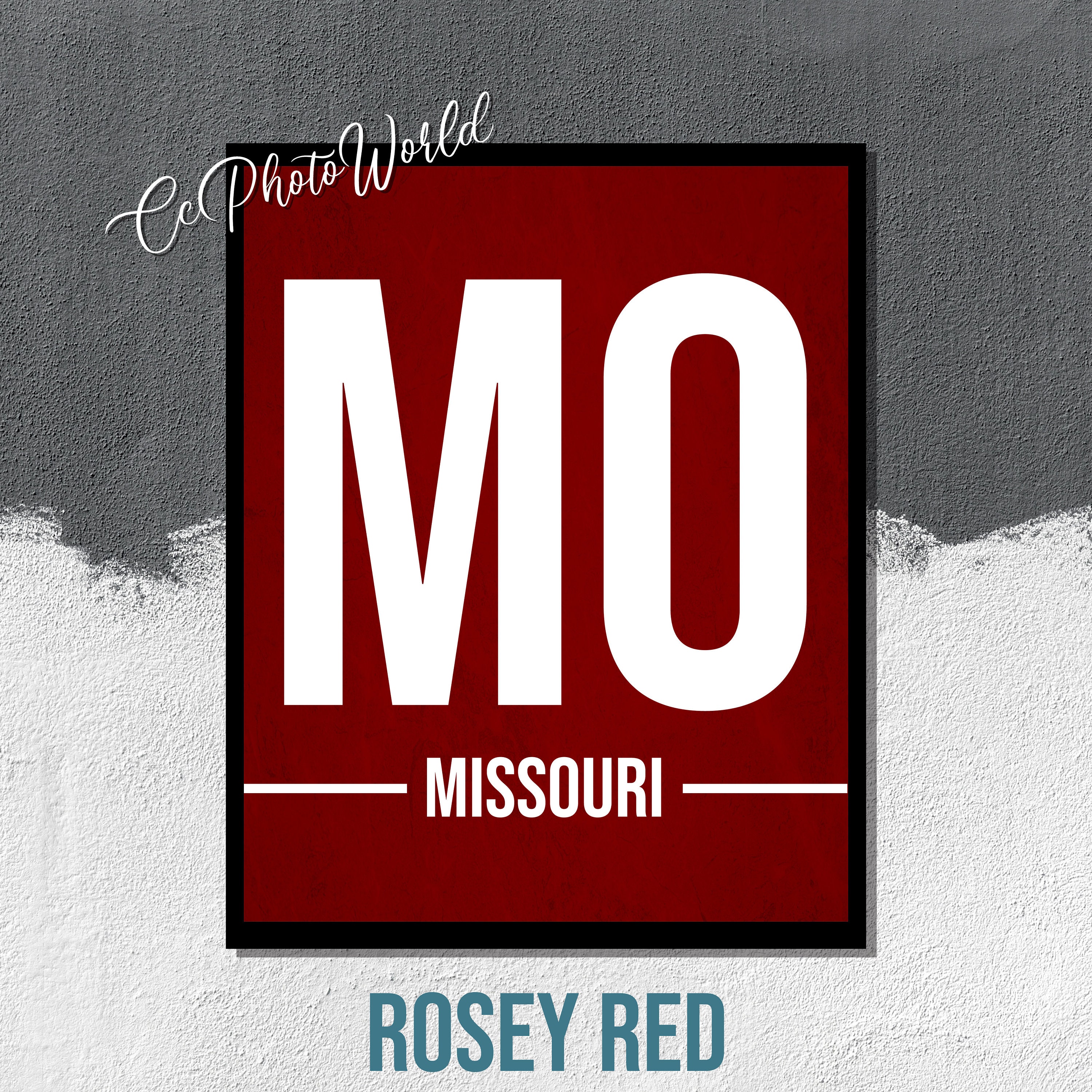 Missouri state abbreviation art print missouri wall art us etsy