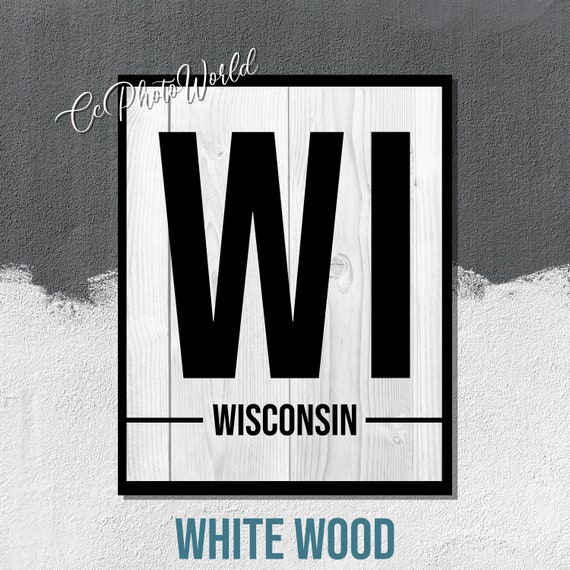 Wisconsin State Abbreviation Art Print Wisconsin Wall Art Etsy