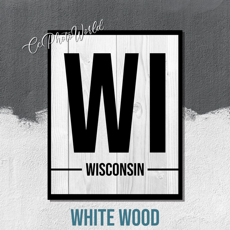 Wisconsin State Abbreviation Art Print Wisconsin Wall Art Etsy