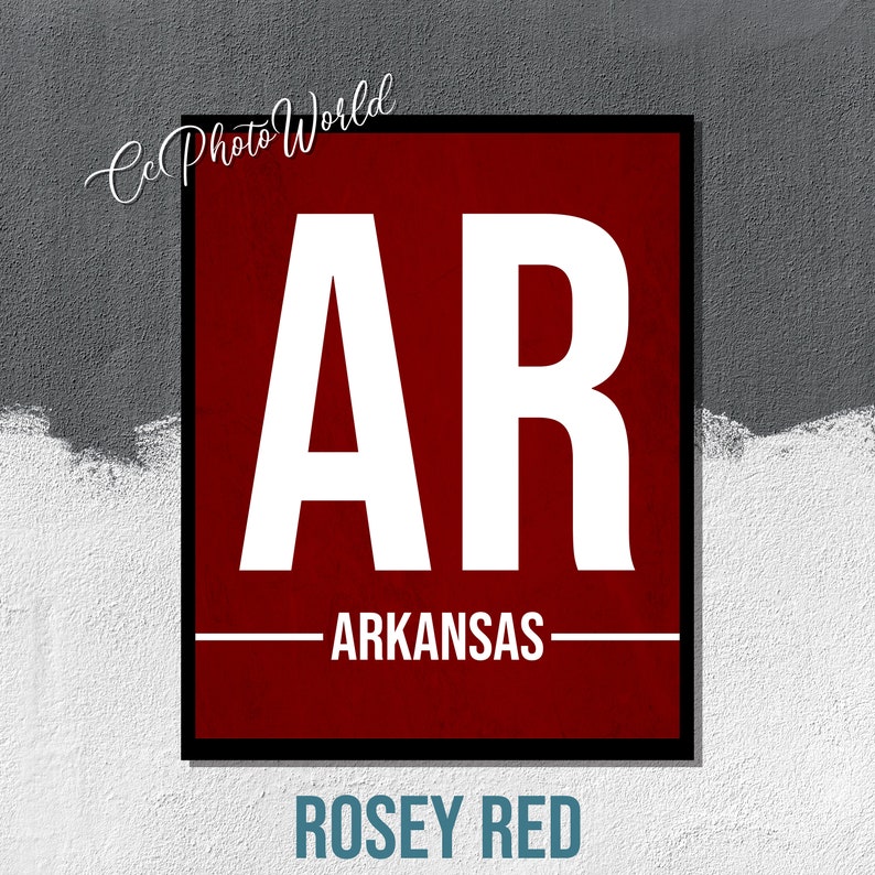 Arkansas State Abbreviation Art Print Arkansas Wall Decor Etsy