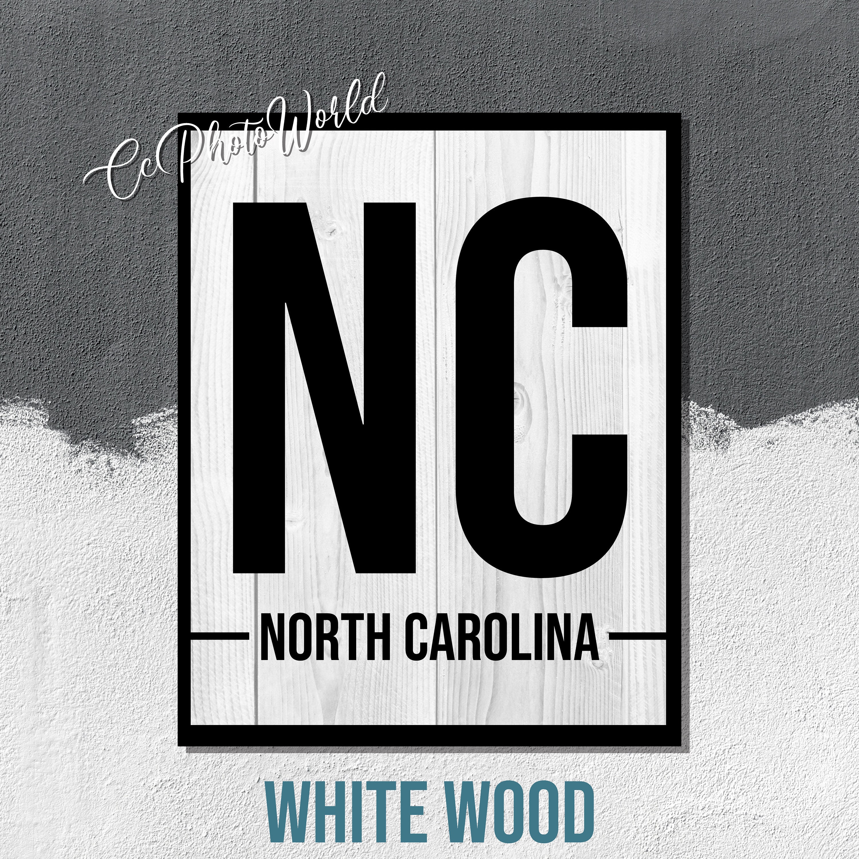 North Carolina State Abbreviation Art Print North Carolina Etsy