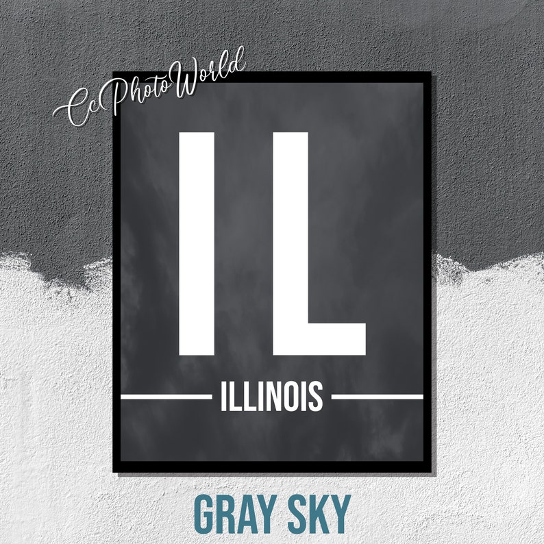 Illinois State Abbreviation Art Print Illinois Wall Art US Etsy