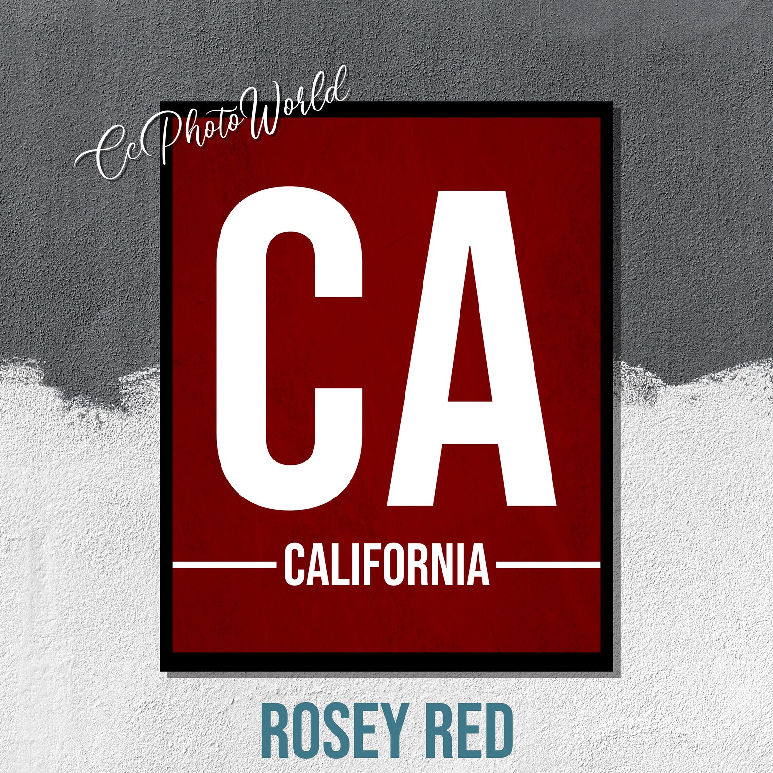 California State Abbreviation Art Print California Wall Etsy