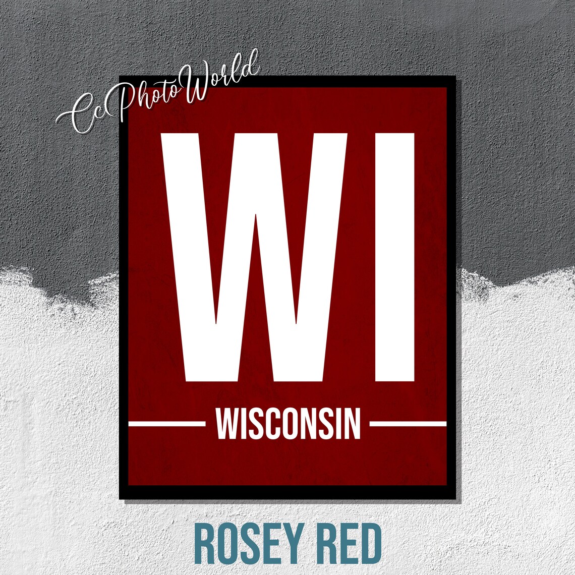 Wisconsin State Abbreviation Art Print Wisconsin Wall Art Etsy