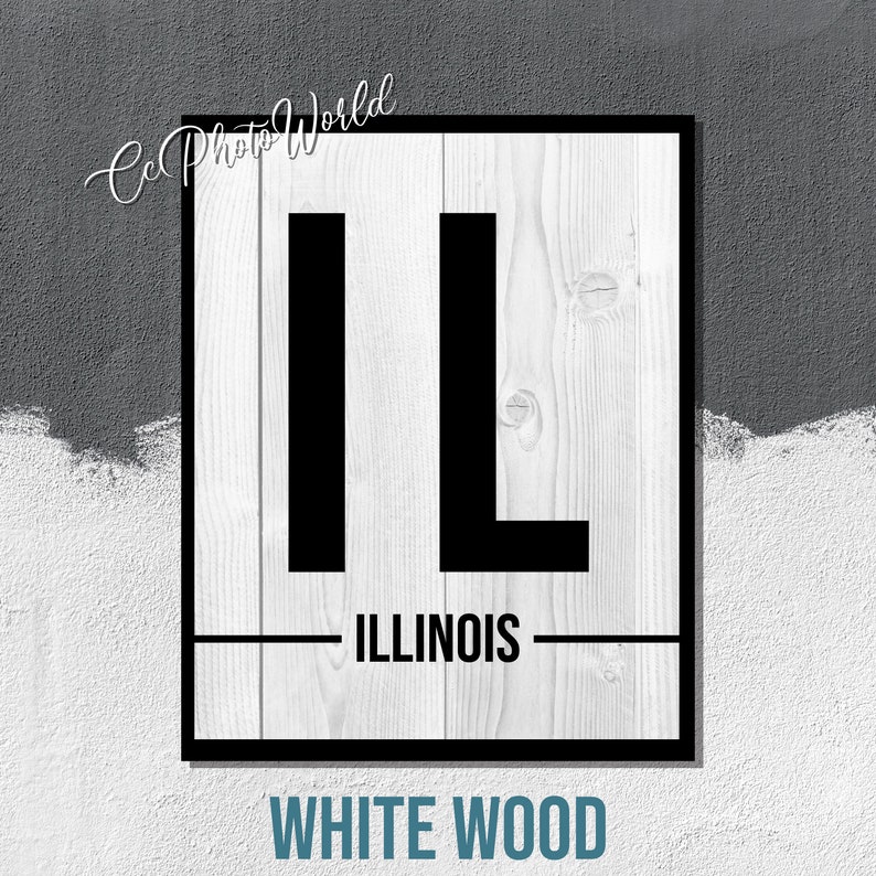 Illinois State Abbreviation Art Print Illinois Wall Art US Etsy