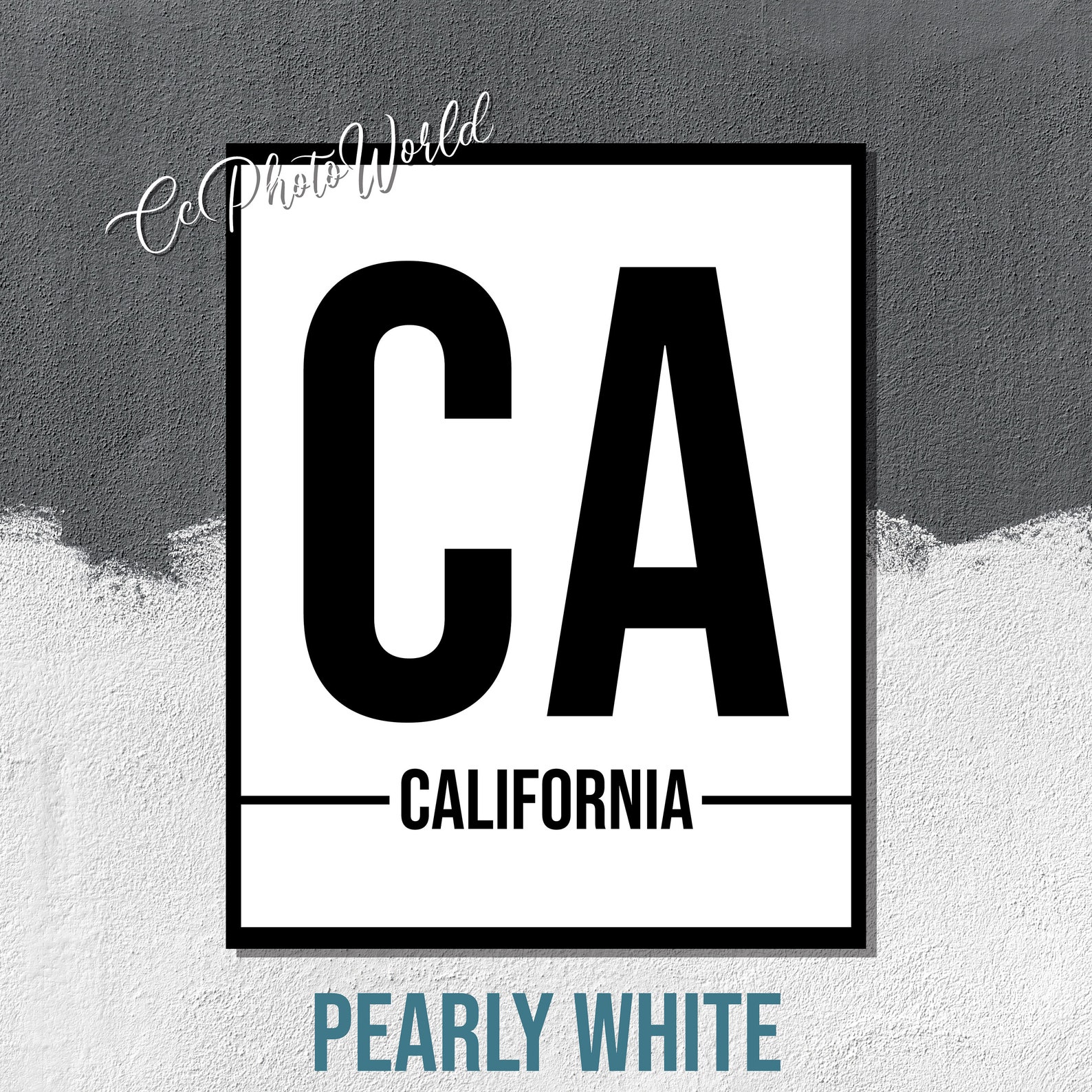 California State Abbreviation Art Print California Wall Etsy