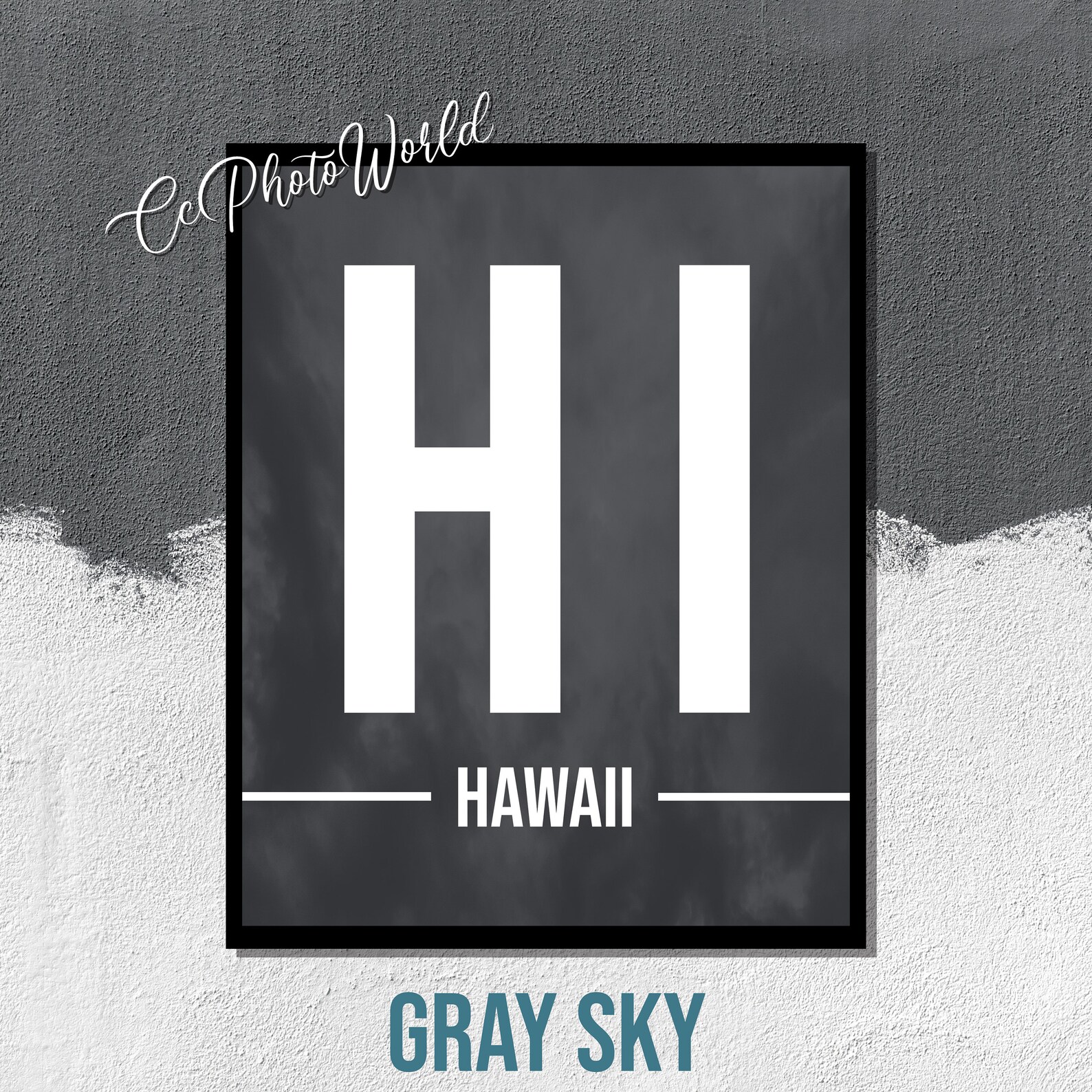 Hawaii State Abbreviation Art Print Hawaii Wall Art US | Etsy